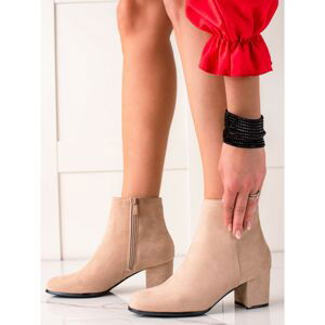 LOVERY SUEDE BEIGE ANKLE BOOTS