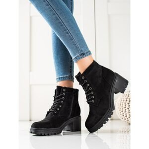 TRENDI COMFORTABLE LACE-UP ANKLE BOOTS