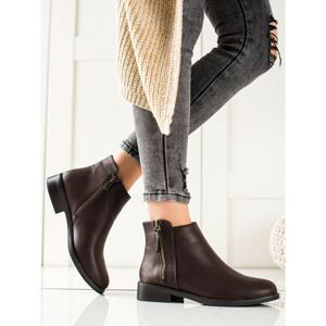 LOVERY BROWN ZIP-UP BOOTIES