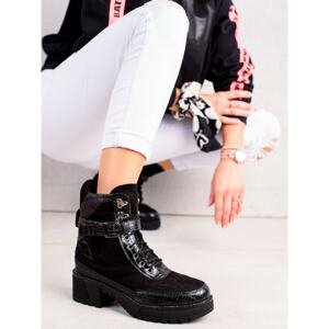 QUEEN VIVI LACE-UP WORKERS WITH BUCKLE