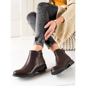 LOVERY BROWN ANKLE BOOTS WITH ECO LEATHER