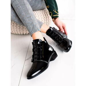 W. POTOCKI ELEGANT LACQUERED POTOCKI ANKLE BOOTS