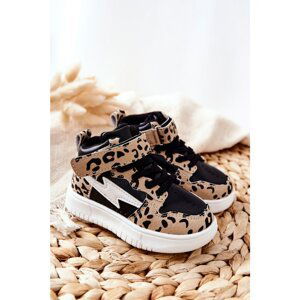 Children's High Sneakers Black and Beige Bartnie