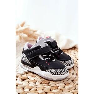 Kids Sports Shoes Black and Red Linen