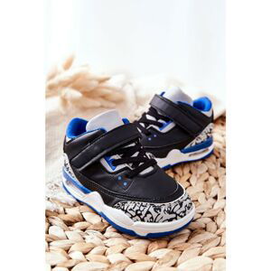 Children's Sport Shoes Black and Blue Linen