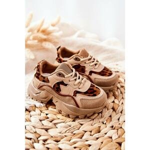 Children's Sport Shoes Sneakers Beige and Brown Nila