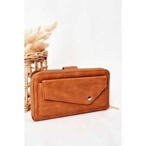 Large Women's Wallet With A Pocket Brown