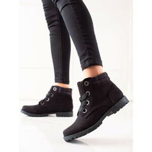TRENDI SUEDE TRAPPER ANKLE BOOTS