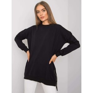 Lady's black tunic with zip closure