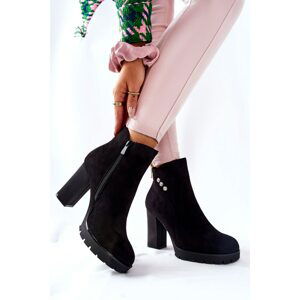 Suede Boots On High Heel Black Lagerlla