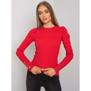 RUE PARIS Women's red blouse with long sleeves