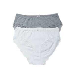 2PAK cotton panties for women with lace