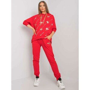 Red hoodie with pants