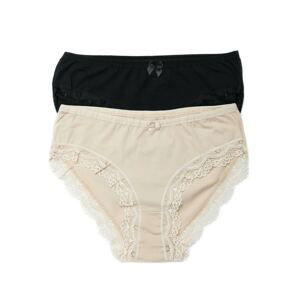 2PAK cotton panties for women with lace