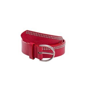 Red faux leather strap