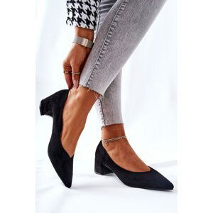 Suede Pumps On A Block Heel Black Rossie