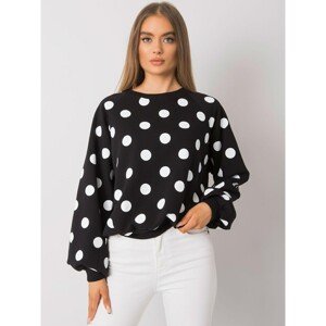 Women's black and white polka dot sweatshirt