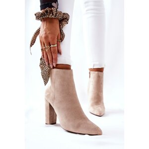 Suede Stiletto Booties Beige Rinasa