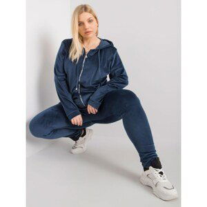 Plus size dark blue velor set