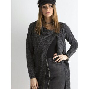 Graphite sweater with asymmetrical fastening