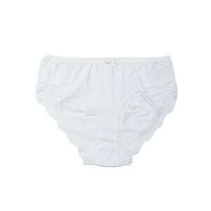 Women's white cotton panties with lace