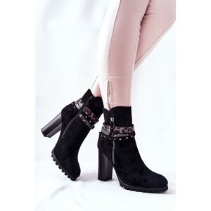 Suede Boots On High Heel Black Besis