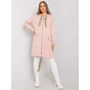 Dusty pink long Ermelinde sweatshirt with zipper