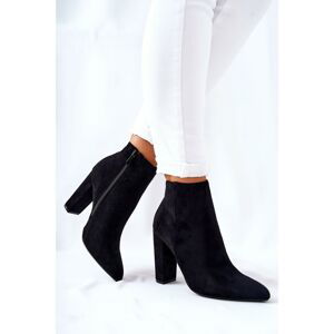 Suede Stiletto Booties Black Rinasa