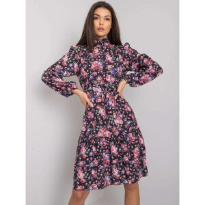 Graphite and pink floral dress by Tenesha RUE PARIS