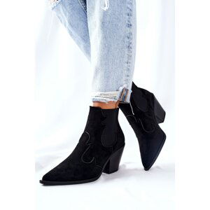 Suede Boots Flat Heel Black Maurelle