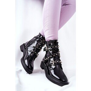 Strapless Lacquered Boots Black Lorist