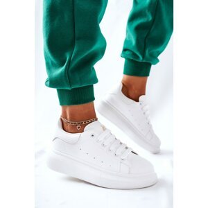 Leather Sneakers On A Platform White Lemmy