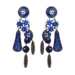 Tatami Woman's Earclips Blossom E-Wo004M Navy Blue