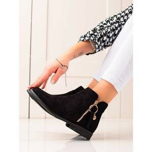 SUPER ME ANKLE BOOTS WITH GOLD ZIPPER