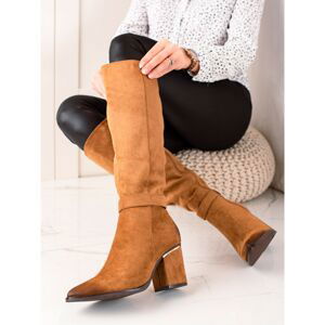 W. POTOCKI CAMEL SUEDE BOOTS POTOCKI