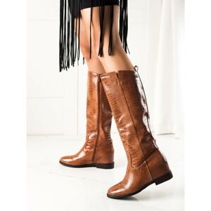 TRENDI ECO LEATHER BOOTS ON THE WEDGE