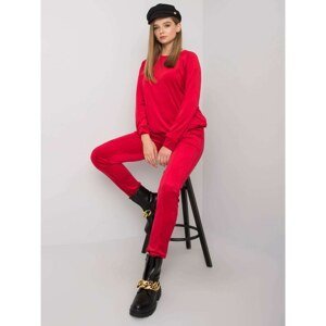 Red two-piece velor set