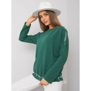 Dark green women's blouse with long sleeves