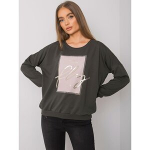 Dark Khaki Sweatshirt for Women with Salisbury print