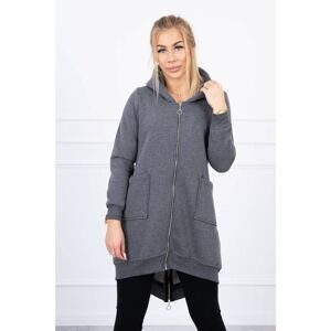 Insulated sweatshirt with zipper at the back graphite