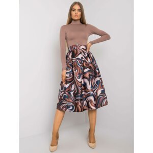 Brown-black flowing skirt with patterns Remy OCH BELLA