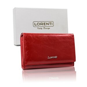 Red leather wallet for women