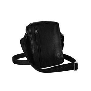 Men's black small leather handbag