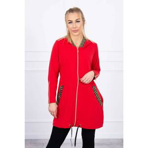 Sweatshirt with decorative belt red color