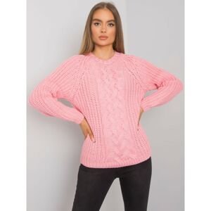 RUE PARIS Pink sweater with braids