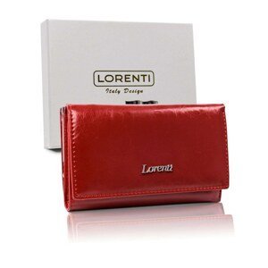 Women's red wallet with hook closure