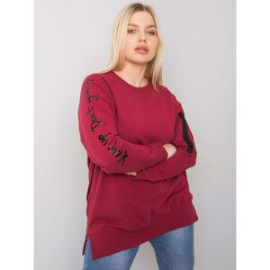 Chestnut sweatshirt tunic of larger size with Parma inscriptions on the sleeves