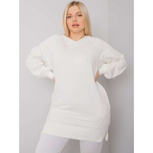 Women's cotton sweatshirt Ecru plus size