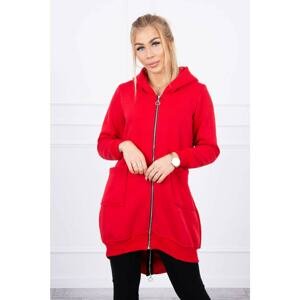 Insulated sweatshirt with zipper at back red