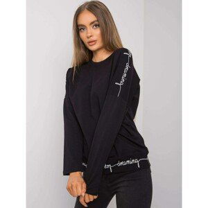 Women's black blouse with long sleeves